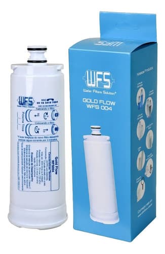 Refil Filtro Wfs Gold Flow - Wfs 004 Purificador Agua Compatível Com Masterfrio Rótulo Azul 22,5mm Branco - 1