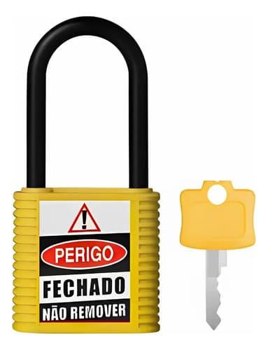 Cadeado Loto Haste Plástica Isolante Tagout Amarelo - 1