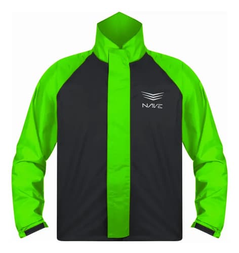 Conjunto Capa Chuva Moto Nylon Impermeável Jaqueta Verde/preto P - 1